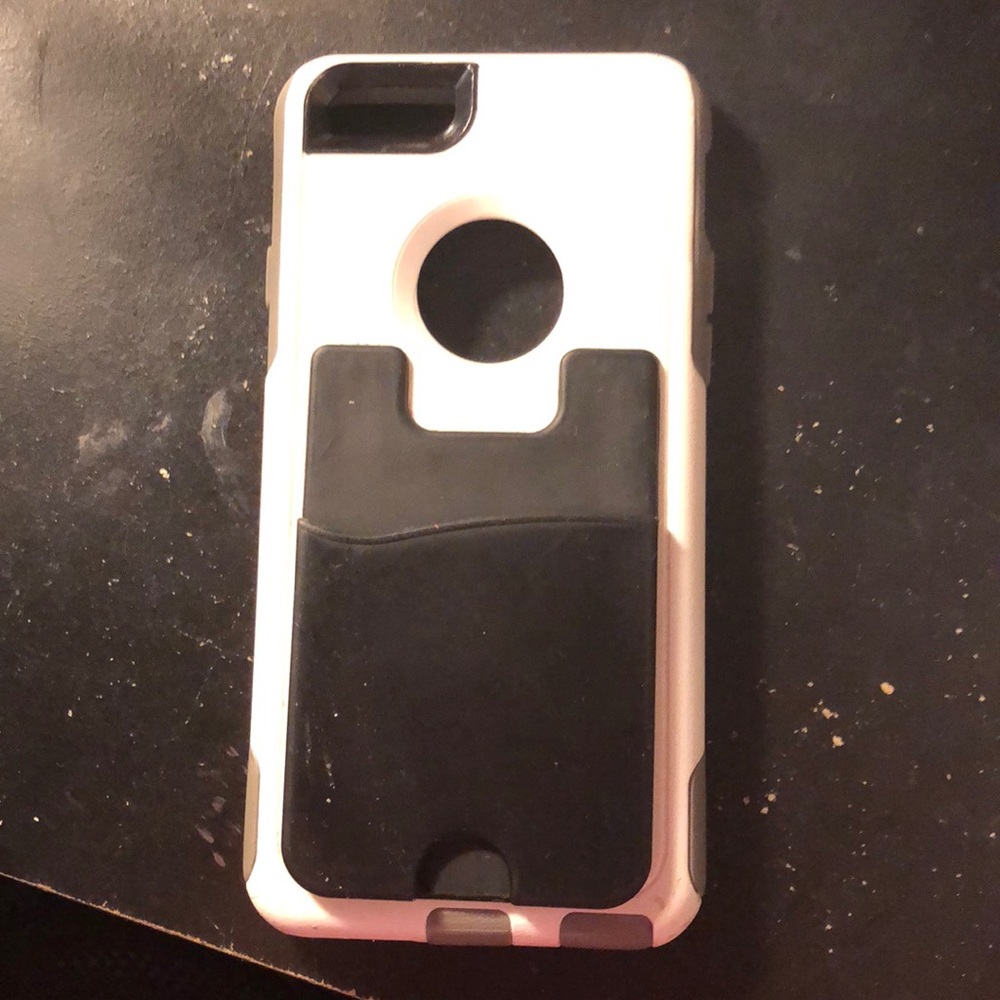 Gray and white otter box case